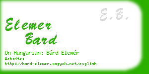 elemer bard business card