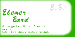 elemer bard business card